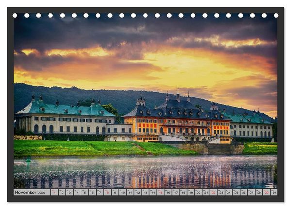 Produktbild: Burgen und Schl&ouml;sser um Dresden (Tischkalender 2026 DIN A5 quer), CALVENDO Monatskalender