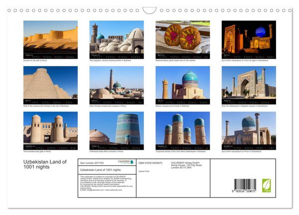 Produktbild: Uzbekistan Land of 1001 nights (Wall Calendar 2026 DIN A3 landscape), CALVENDO 12 Month Wall Calendar