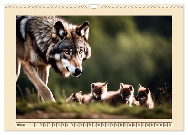 Produktbild: Ein Jahr unter W&ouml;lfen (Wandkalender 2026 DIN A3 quer), CALVENDO Monatskalender