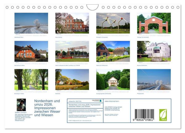 Produktbild: Nordenham und umzu 2026. Impressionen zwischen Weser und Wiesen (Wandkalender 2026 DIN A4 quer), CALVENDO Monatskalender