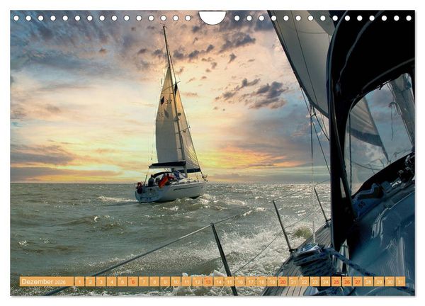 Produktbild: Segeln im Sonnenuntergang (Wandkalender 2026 DIN A4 quer), CALVENDO Monatskalender
