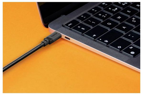 Produktbild: Hama USB-Kabel USB 3.2 Gen1 USB-A Stecker, USB-C&reg; Stecker 0.75 m Schwarz vergoldete Steckkontakte 00202005