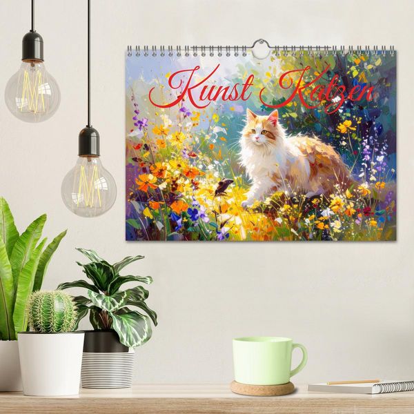 Produktbild: Kunst Katzen (Wandkalender 2026 DIN A4 quer), CALVENDO Monatskalender