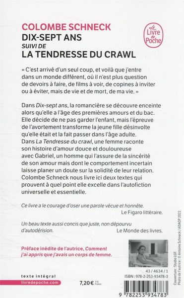 Produktbild: Dix sept ans. Suivi de La tendresse du crawl