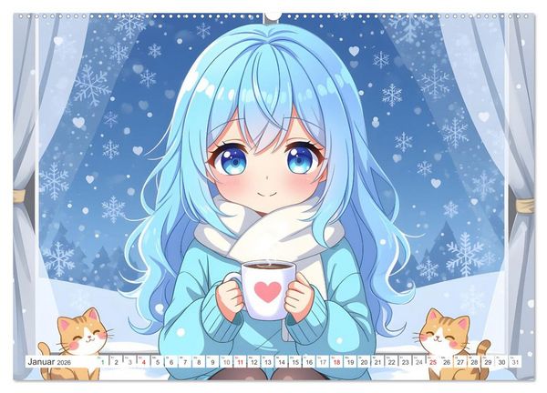 Produktbild: Kawaii Traumwelten (Wandkalender 2026 DIN A2 quer), CALVENDO Monatskalender