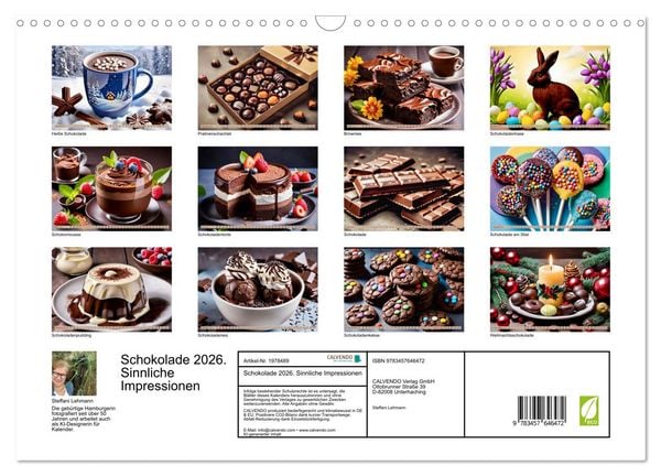 Produktbild: Schokolade 2026. Sinnliche Impressionen (Wandkalender 2026 DIN A3 quer), CALVENDO Monatskalender