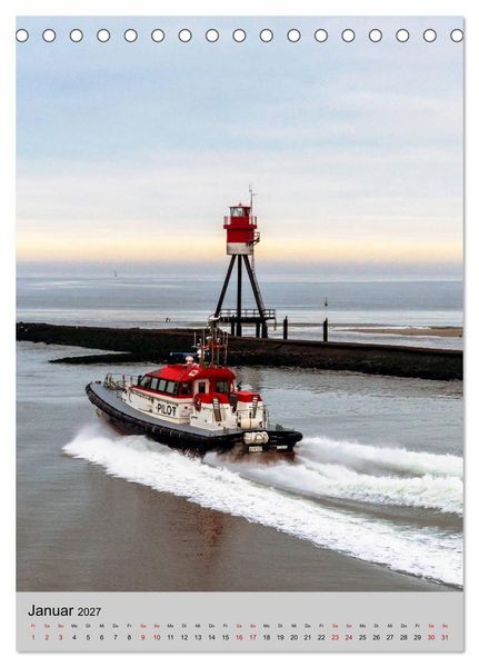 Produktbild: Leuchtt&uuml;rme an der Nordsee (Tischkalender 2027 DIN A5 hoch), CALVENDO Monatskalender