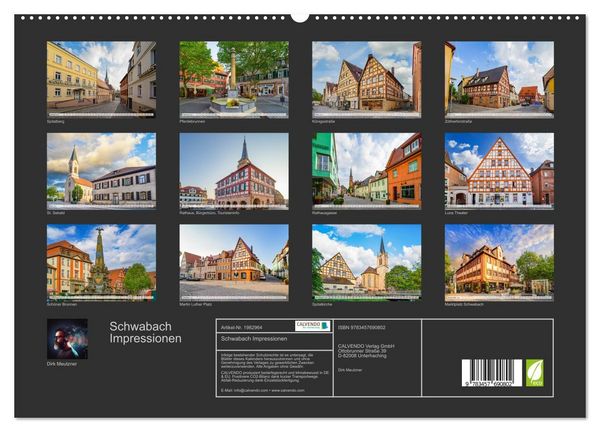Produktbild: Schwabach Impressionen (hochwertiger Premium Wandkalender 2026 DIN A2 quer), Kunstdruck in Hochglanz