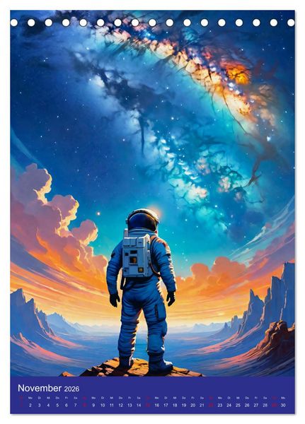 Produktbild: Astronauten. Auf Entdeckungsreise in fremde Galaxien (Tischkalender 2026 DIN A5 hoch), CALVENDO Monatskalender