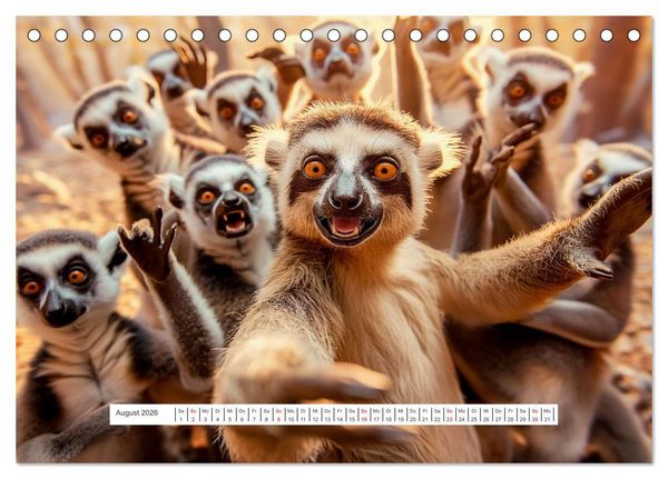 Produktbild: Tier Selfies (Tischkalender 2026 DIN A5 quer), CALVENDO Monatskalender