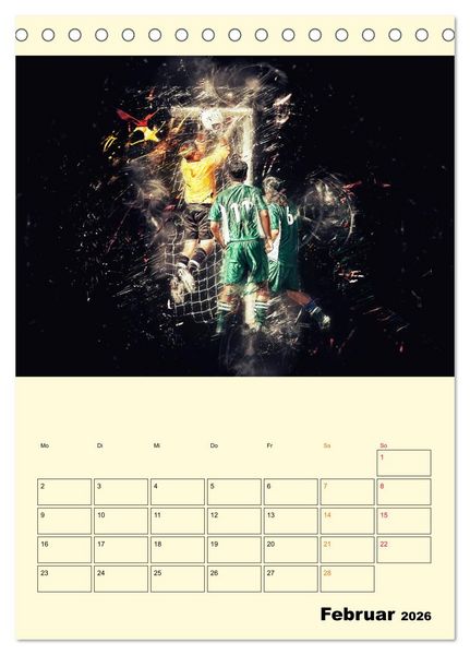Produktbild: Fu&szlig;ball - Feuer (Tischkalender 2026 DIN A5 hoch), CALVENDO Monatskalender