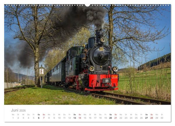 Produktbild: Schmalspurbahn Dampflok Bieberlies (Wandkalender 2026 DIN A2 quer), CALVENDO Monatskalender