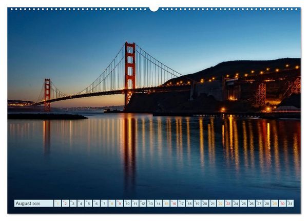 Produktbild: Golden Gate Bridge - Synonym f&uuml;r San Francisco (hochwertiger Premium Wandkalender 2026 DIN A2 quer), Kunstdruck in Hochglanz