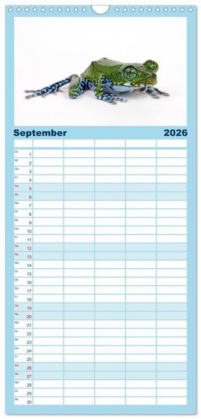 Produktbild: Familienplaner 2026 - Farbenpracht der Fr&ouml;sche mit 5 Spalten (Wandkalender, 21 x 45 cm) CALVENDO