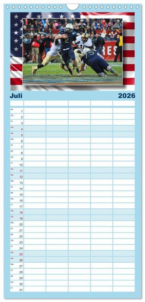 Produktbild: Familienplaner 2026 - American Football - Kickoff mit 5 Spalten (Wandkalender, 21 x 45 cm) CALVENDO