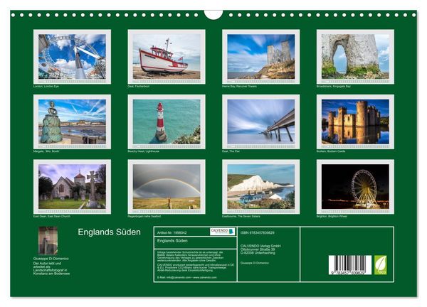 Produktbild: Englands S&uuml;den (Wandkalender 2026 DIN A3 quer), CALVENDO Monatskalender