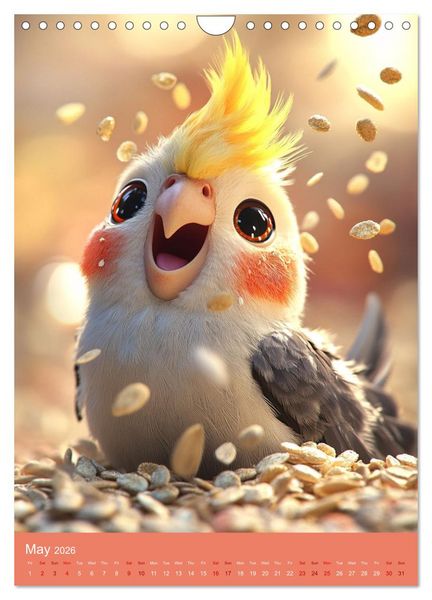 Produktbild: Cockatiel Chirpy Moments (Wall Calendar 2026 DIN A4 portrait), CALVENDO 12 Month Wall Calendar