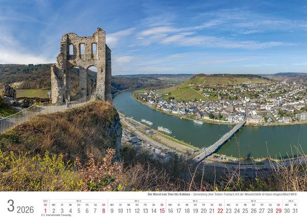 Produktbild: Mosel von Trier bis Koblenz 2026 Bildkalender A4 quer, spiralgebunden