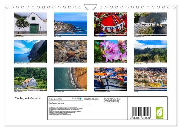 Produktbild: Ein Tag auf Madeira (Wandkalender 2026 DIN A4 quer), CALVENDO Monatskalender