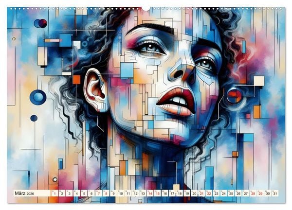 Produktbild: Kubistische Emotionen (Wandkalender 2026 DIN A2 quer), CALVENDO Monatskalender