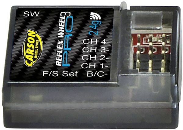 Carson Modellsport Reflex Wheel Pro 3 4-Kanal Empfänger 2,4 GHz Stecksystem Uni (Graupner / JR / Futaba)