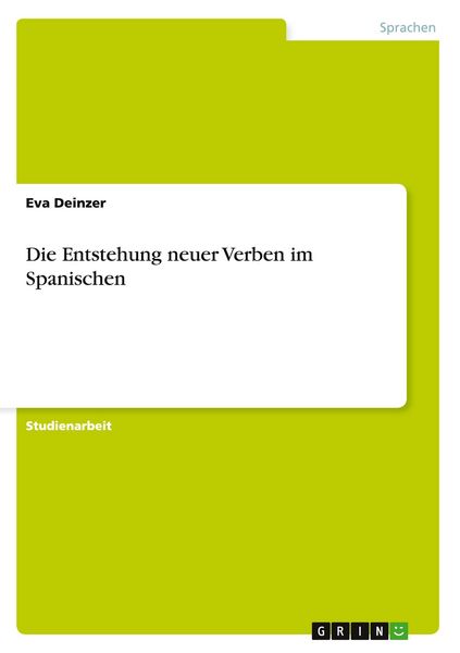 Produktbild: Die Entstehung neuer Verben im Spanischen