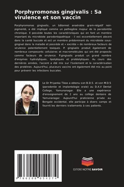 Produktbild: Porphyromonas gingivalis : Sa virulence et son vaccin