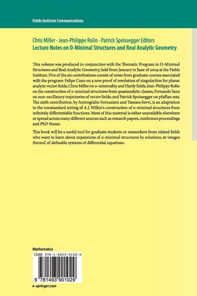 Produktbild: Lecture Notes on O-Minimal Structures and Real Analytic Geometry