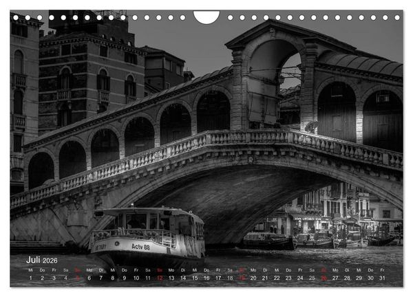 Produktbild: Venedig - Licht und Schatten (Wandkalender 2026 DIN A4 quer), CALVENDO Monatskalender