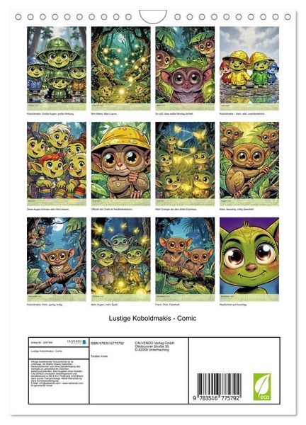 Produktbild: Lustige Koboldmakis - Comic (Wandkalender 2027 DIN A4 hoch), CALVENDO Monatskalender