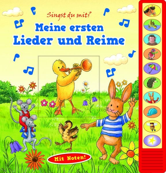 Meine ersten Lieder und Reime - Pappbilderbuch zum Vorlesen - Liederbuch mit 10 Melodien, Gebundene Ausgabe von Axel Dissmann, Phoenix International
