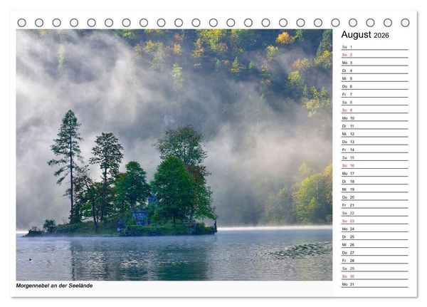 Produktbild: Willkommen am K&ouml;nigssee (Tischkalender 2026 DIN A5 quer), CALVENDO Monatskalender