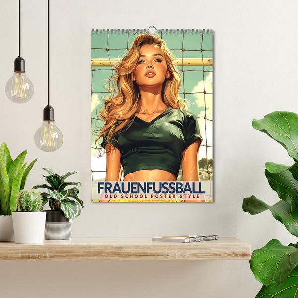 Produktbild: Frauenfu&szlig;ball - Old School Poster Style (Wandkalender 2026 DIN A3 hoch), CALVENDO Monatskalender