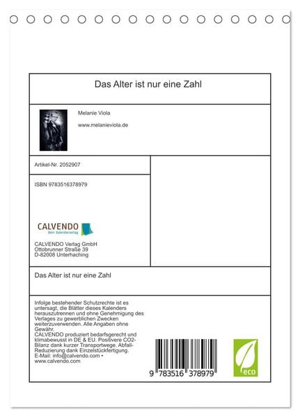 Produktbild: Das Alter ist nur eine Zahl (Tischkalender 2026 DIN A5 hoch), CALVENDO Monatskalender
