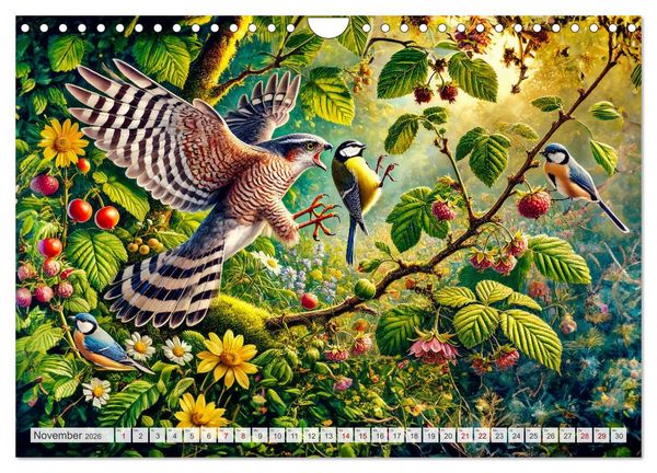 Produktbild: Tiere im Garten - Tierische Begegnungen in der gr&uuml;nen Oase (Wandkalender 2026 DIN A4 quer), CALVENDO Monatskalender