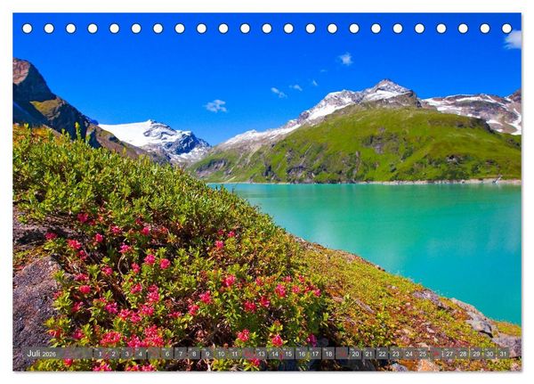 Produktbild: Berge - Gletscher - Seen (Tischkalender 2026 DIN A5 quer), CALVENDO Monatskalender