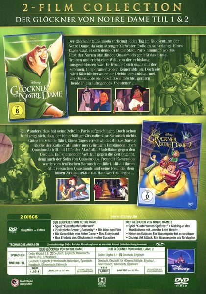 Produktbild: Der Gl&ouml;ckner von Notre Dame - Doppelpack (Disney Classics + 2. Teil) [2 DVDs]