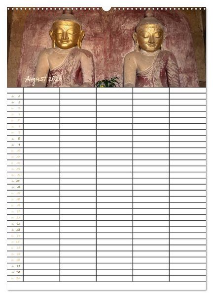 Produktbild: Goldenes Myanmar - Familienkalender 2026 (hochwertiger Premium Wandkalender 2026 DIN A2 hoch), Kunstdruck in Hochglanz