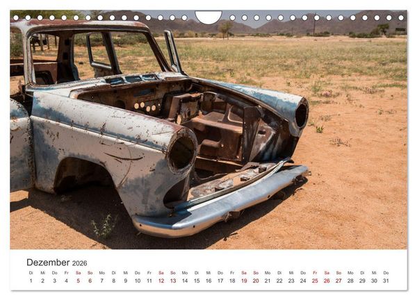 Produktbild: Solitaire Alte verlassene Autos in der namibischen W&uuml;ste (Wandkalender 2026 DIN A4 quer), CALVENDO Monatskalender