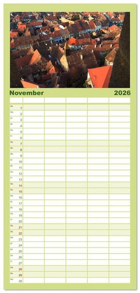 Produktbild: Familienplaner 2026 - Zauberhaftes Sibiu - Die Perle Siebenb&uuml;rgens in Rum&auml;nien mit 5 Spalten (Wandkalender, 21 x 45 cm) CALVENDO
