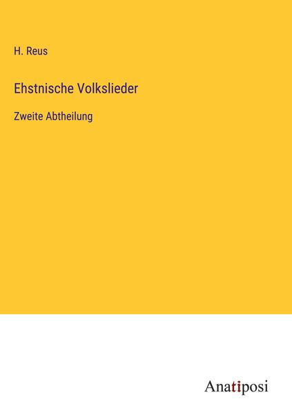 Produktbild: Ehstnische Volkslieder