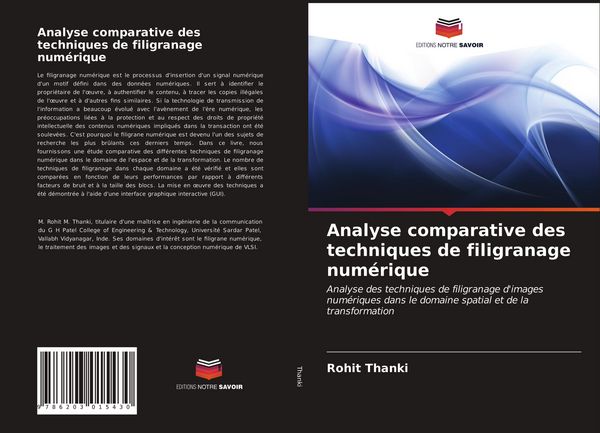 Produktbild: Analyse comparative des techniques de filigranage num&eacute;rique