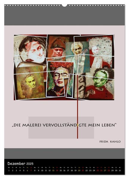 Produktbild: Frida Kahlo - Zitate im Dialog (Wandkalender 2025 DIN A2 hoch), CALVENDO Monatskalender