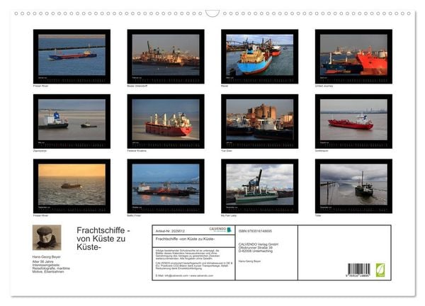 Produktbild: Frachtschiffe -von K&uuml;ste zu K&uuml;ste- (Wandkalender 2026 DIN A2 quer), CALVENDO Monatskalender
