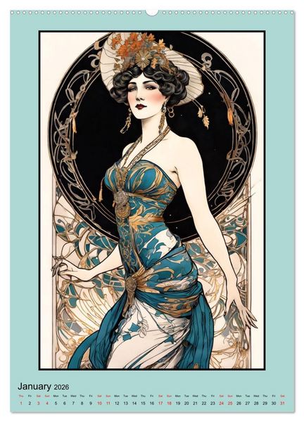 Produktbild: Women's Images of the Belle &Eacute;poque (Wall Calendar 2026 DIN A2 portrait), CALVENDO 12 Month Wall Calendar