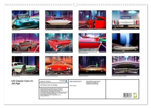 Produktbild: US Classic Cars im Jet-Age (Wandkalender 2027 DIN A2 quer), CALVENDO Monatskalender