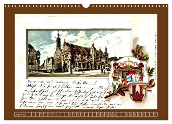 Produktbild: Gru&szlig; aus Rothenburg ob der Tauber (Wandkalender 2026 DIN A3 quer), CALVENDO Monatskalender