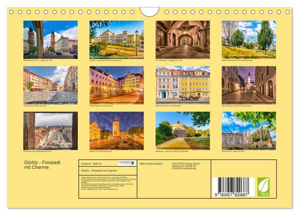 Produktbild: G&ouml;rlitz - Fimstadt mit Charme (Wandkalender 2026 DIN A4 quer), CALVENDO Monatskalender