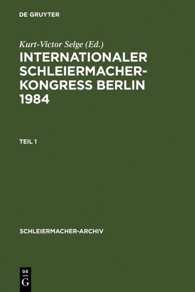 Produktbild: Internationaler Schleiermacher-Kongre&szlig; Berlin 1984