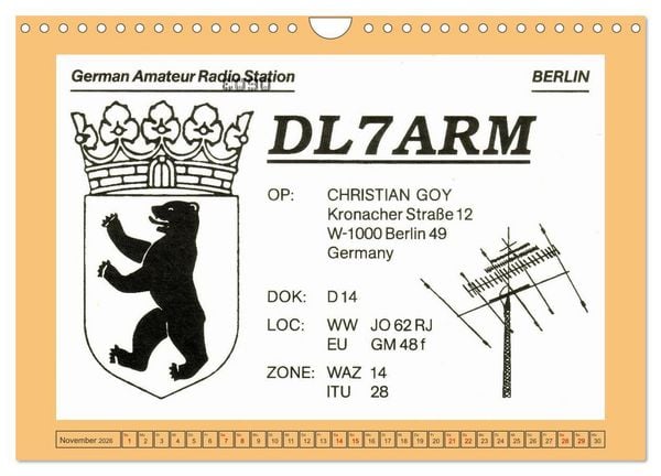 Produktbild: Amateurfunk in West-Berlin (Wandkalender 2026 DIN A4 quer), CALVENDO Monatskalender